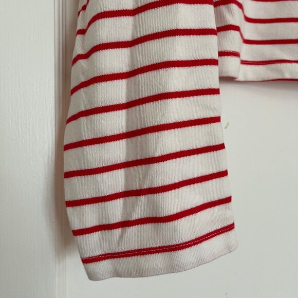 Cotton On Long Sleeve Boatneck Cropped Tee Red Stripe | Size Small - Picture 5 of 7